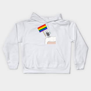 Pride Flag Fly on Mike Pence's Head Kids Hoodie